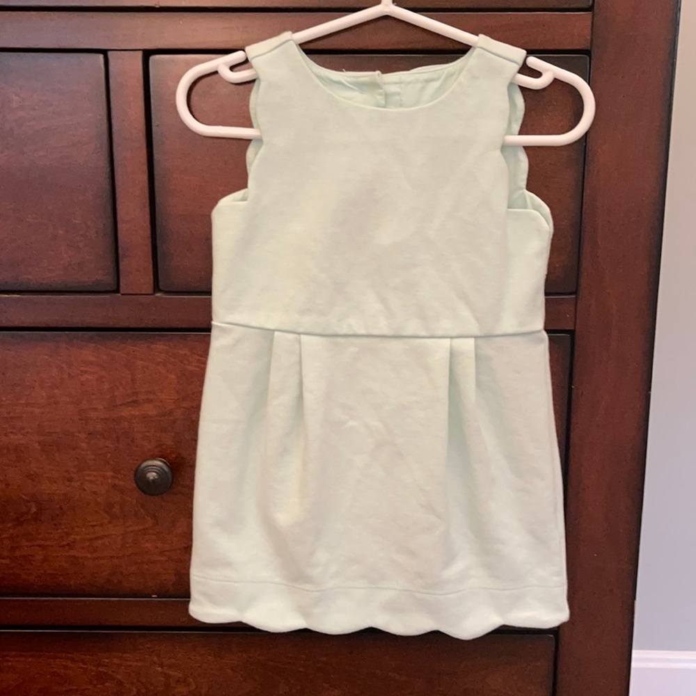 Janie and Jack Mint Scalloped Keyhole Dress